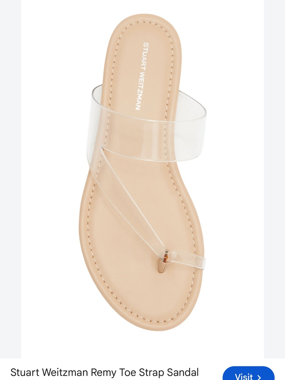 Stuart Weitzman Clear-Strap Nude Footbed Sandal